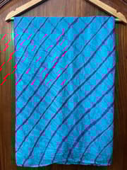SKY BLUE n PINK Lehariya Saree