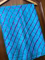 SKY BLUE n PINK Lehariya Saree