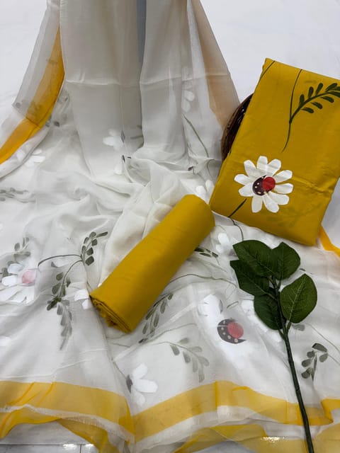 Hand Painted Dress Material