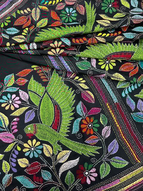 PARROT Kanthawork Saree