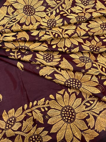SUNFLOWER Kanthawork Saree
