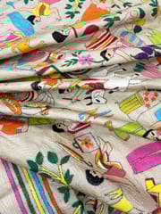 Pure Tussar VILLAGE THEME Kanthawork Saree