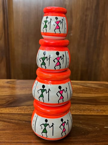 Handpainted Pots - SET OF 4