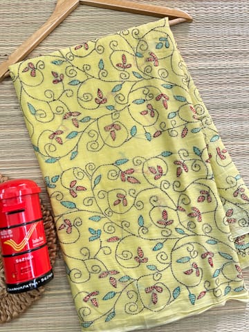 Mul Cotton Kanthawork Saree