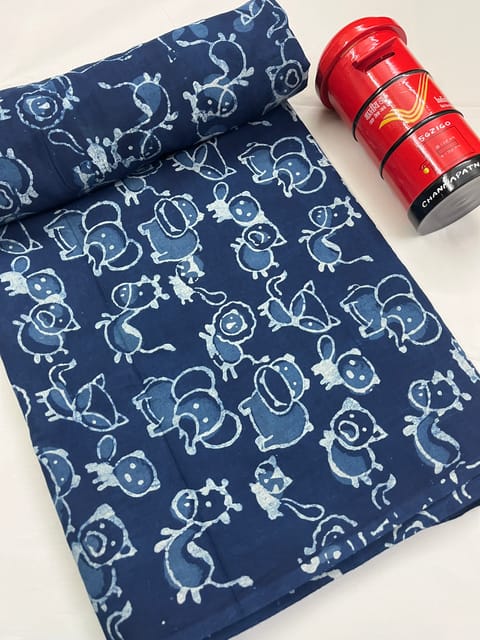 JUNGLE THEME Block Print Fabric