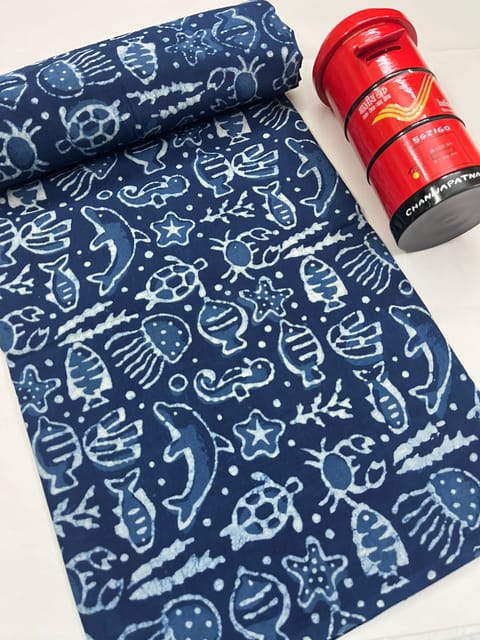 MARINE THEME Block Print Fabric