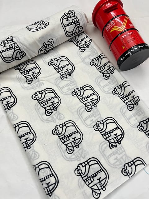 AUTO RICKSHAW Block Print Fabric