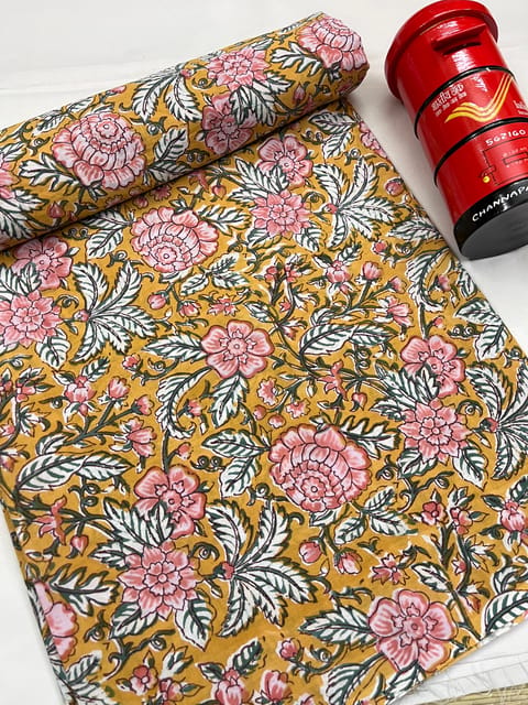 FLORAL Block Print Fabric