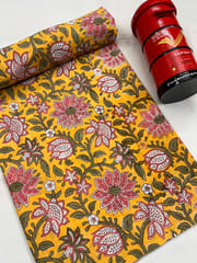 FLORAL Block Print Fabric