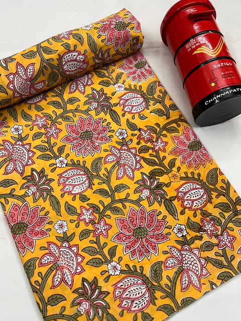 FLORAL Block Print Fabric