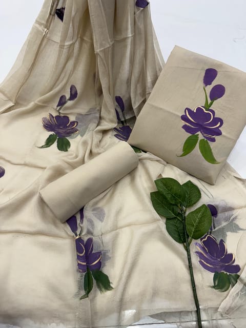 Hand Painted Dress Material