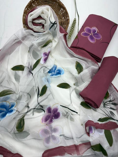 Hand Painted Dress Material