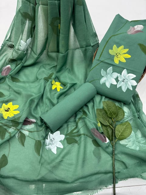 Hand Painted Dress Material