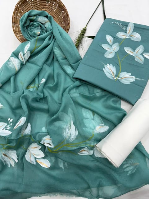 Hand Painted Dress Material