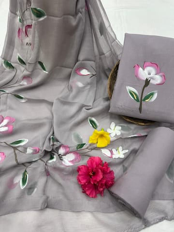 Hand Painted Dress Material
