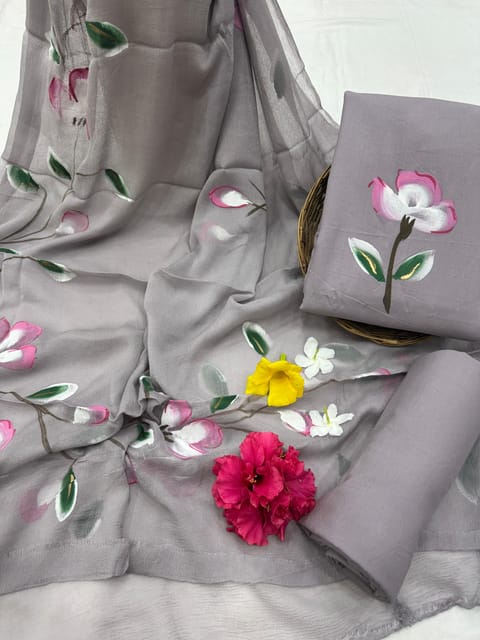 Hand Painted Dress Material