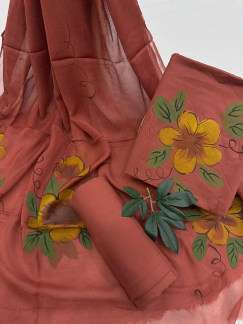 Hand Painted Dress Material