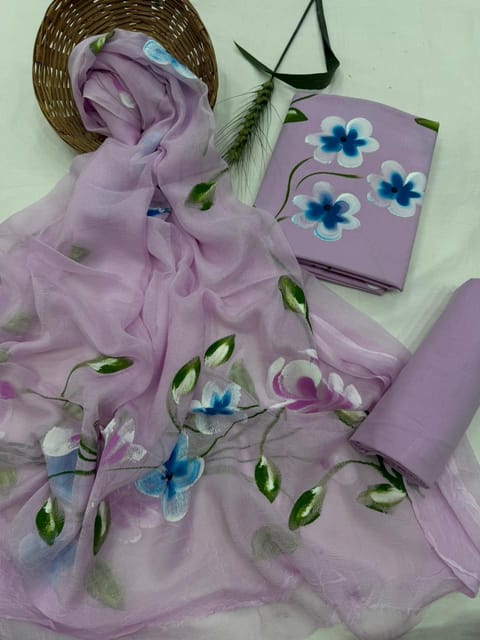 Hand Painted Dress Material