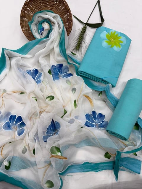 Hand Painted Dress Material