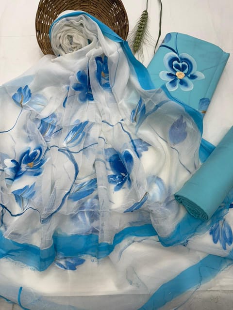 Hand Painted Dress Material