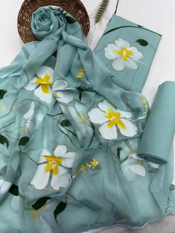 Hand Painted Dress Material