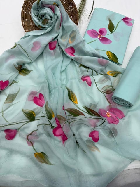 Hand Painted Dress Material