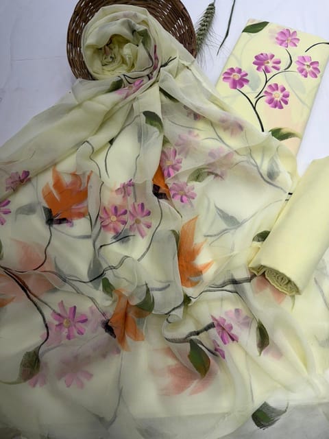 Hand Painted Dress Material