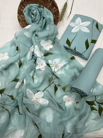 Hand Painted Dress Material