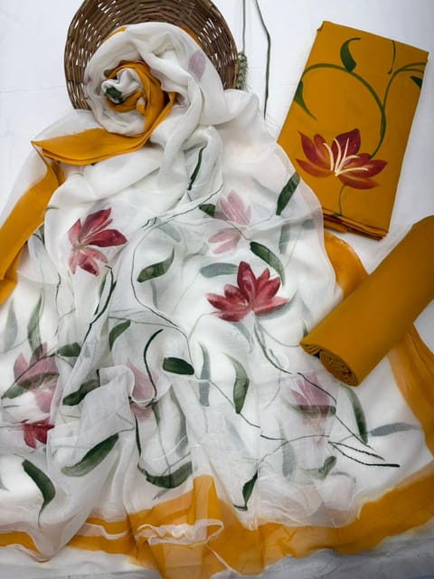Hand Painted Dress Material