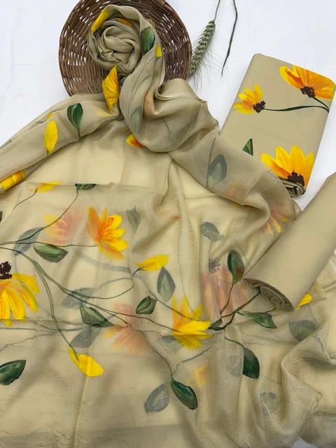 Hand Painted Dress Material