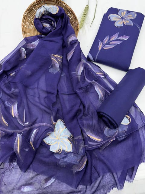 Hand Painted Dress Material