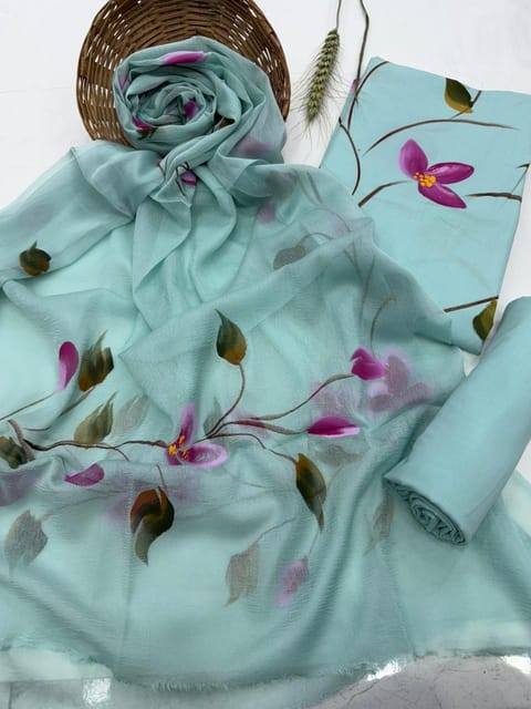 Hand Painted Dress Material