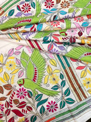 PARROT Kanthawork Saree