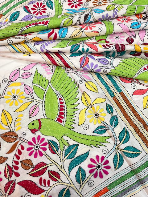 PARROT Kanthawork Saree