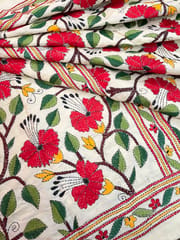 MANDHARA Tussar Silk Kanthawork Saree