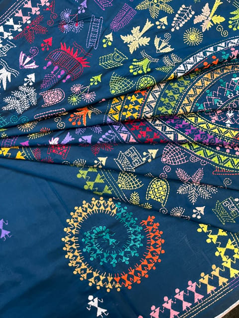 WARLI Kanthawork Saree