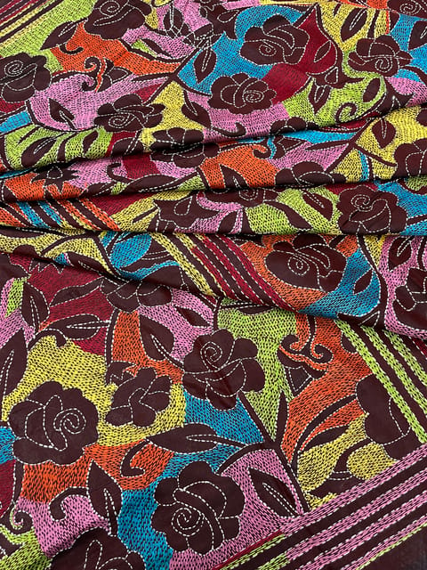 GULAABO Kanthawork Saree