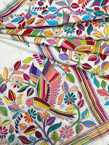 PARROT Kanthawork Saree