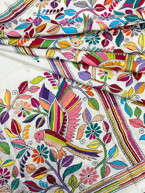 PARROT Kanthawork Saree