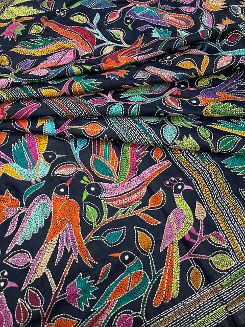 BIRD PARADISE Kanthawork Saree