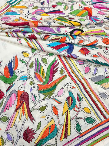 BIRD PARADISE Kanthawork Saree