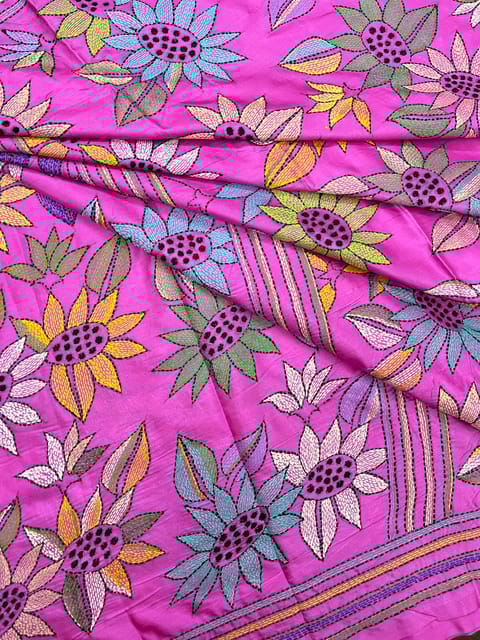 SUNFLOWER Kanthawork Saree