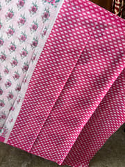 Mulmul Cotton Block Print Saree