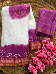 Mul Cotton Bandhani Saree