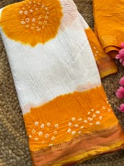 Mul Cotton Bandhani Saree
