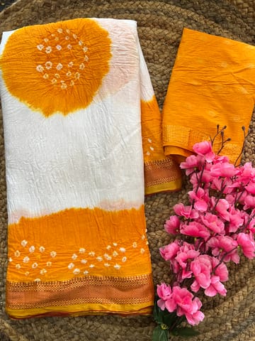 Mul Cotton Bandhani Saree