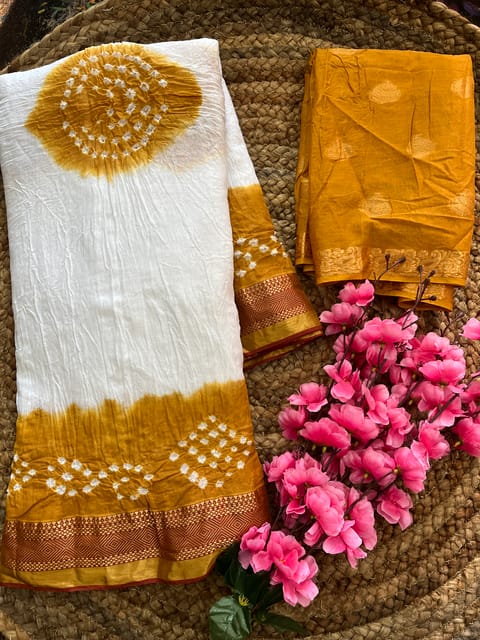 Mul Cotton Bandhani Saree