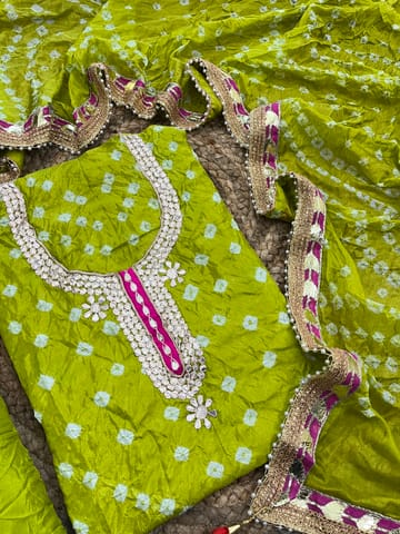 Gota Patti Bandhani Dress Material