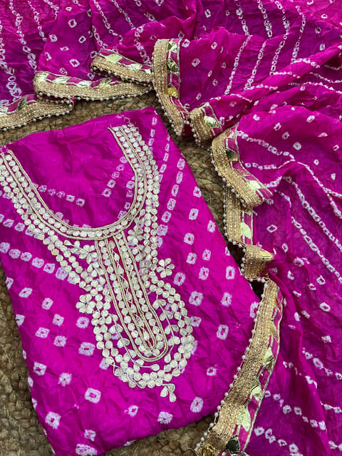 Gota Patti Bandhani Dress Material