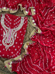 Gota Patti Bandhani Dress Material